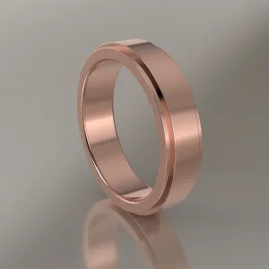 Polished Rose Gold 5mm Step Edge Wedding Band