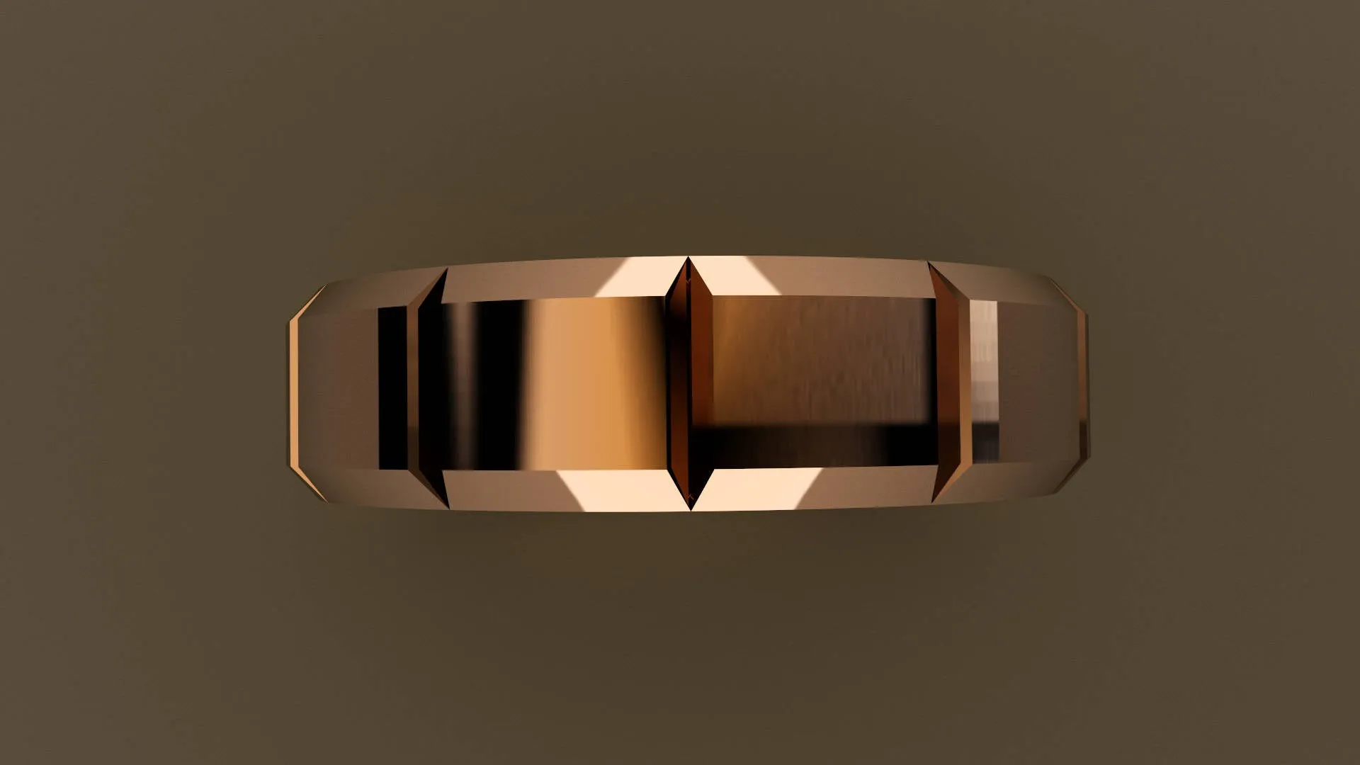 Polished Rose Gold 6mm Beveled Edge Wedding Band
