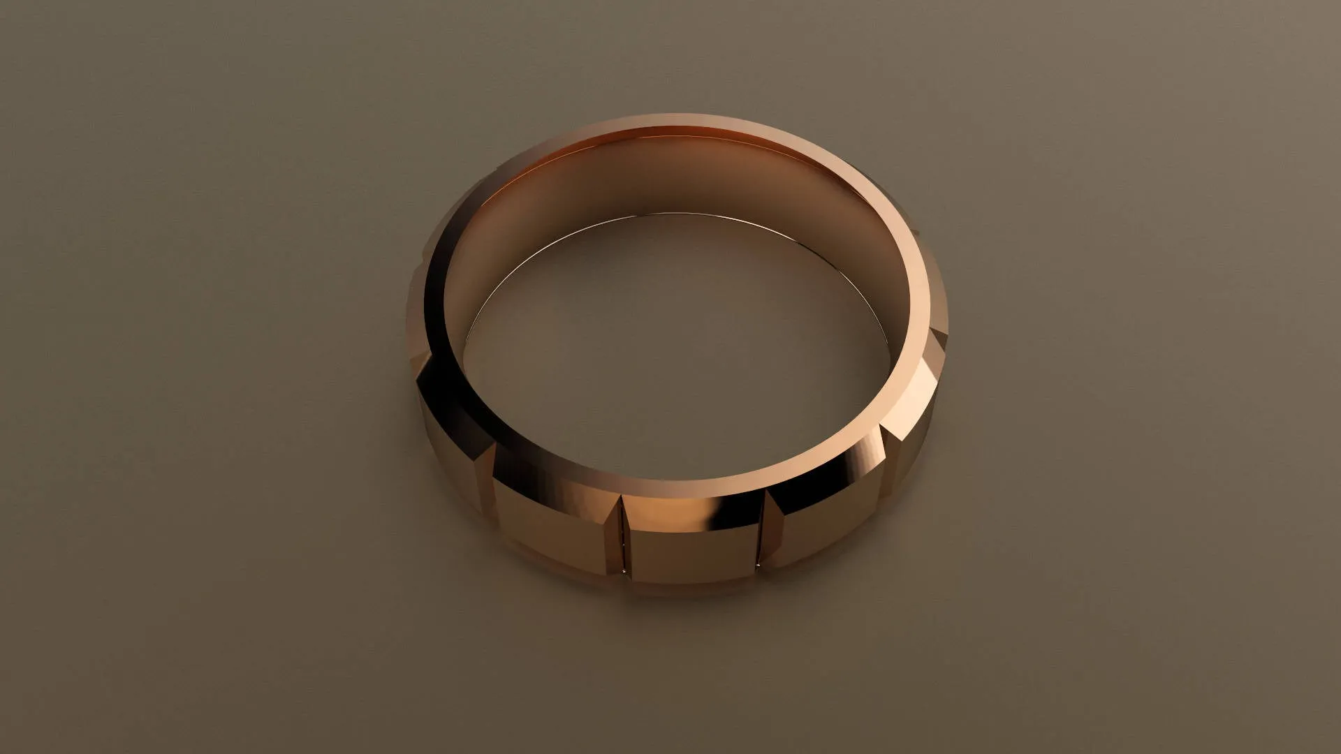 Polished Rose Gold 6mm Beveled Edge Wedding Band