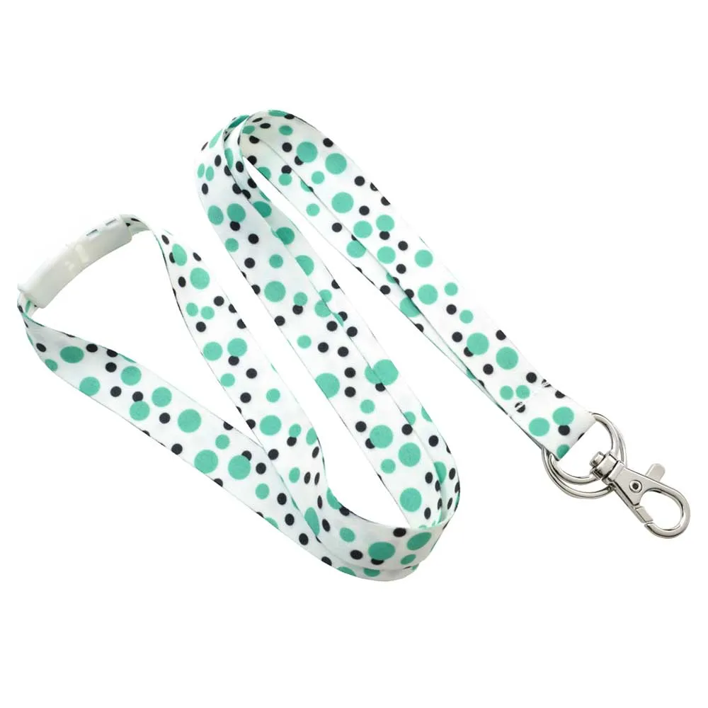Polka Dot Lanyard with Trigger Hook and Split Ring 5/8" (10/Pack)