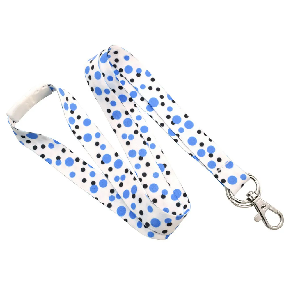 Polka Dot Lanyard with Trigger Hook and Split Ring 5/8" (10/Pack)