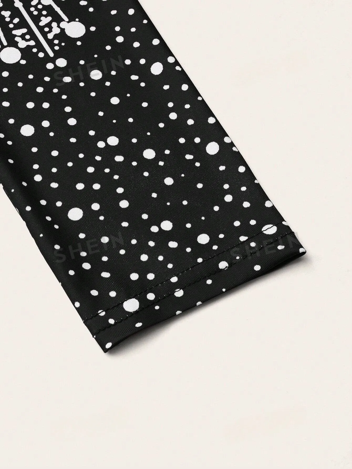 Polka Dot Printed V-Neck Long Sleeve Maxi Dress