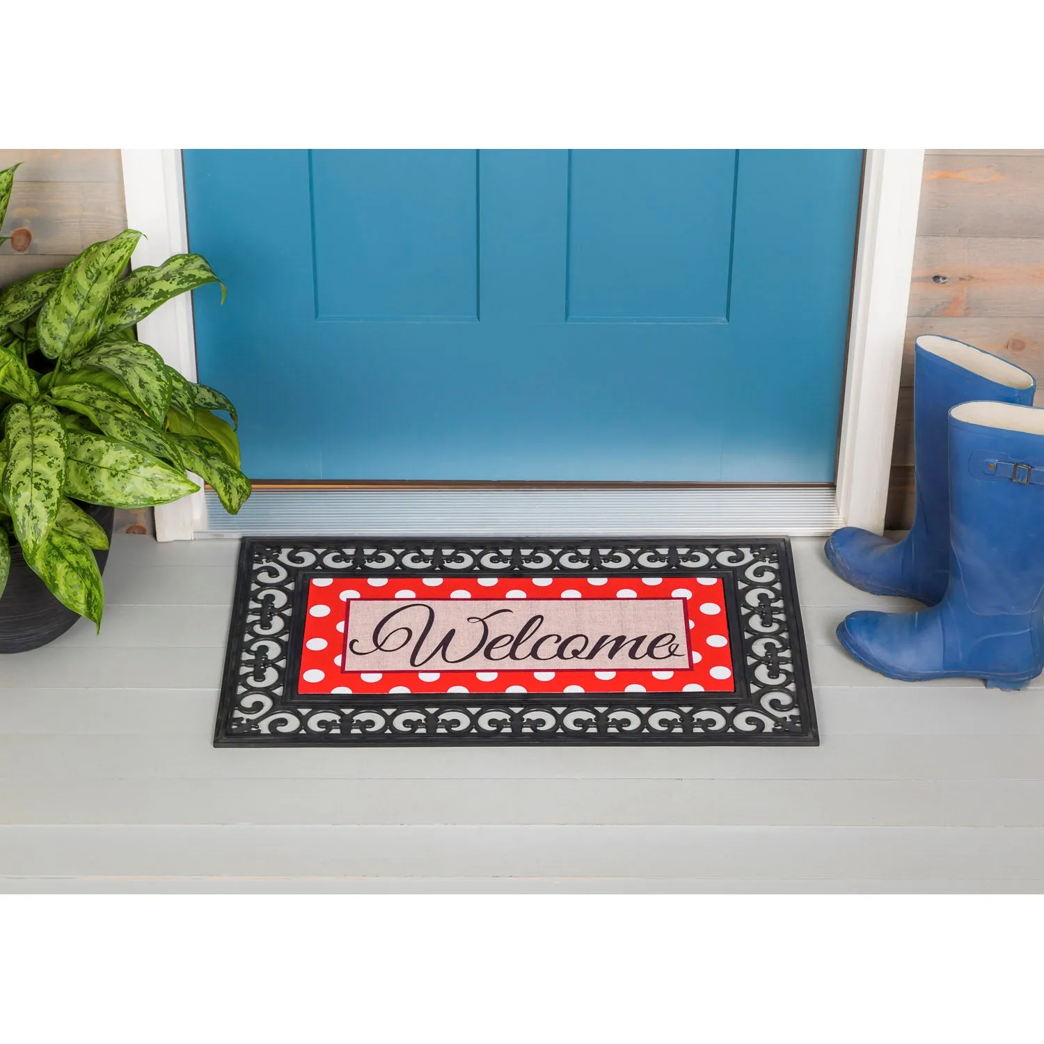 Polka-Dot Welcome Sassafras Switch Mat