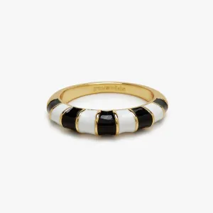Pura Vida Striped Enamel Ring ~ Gold