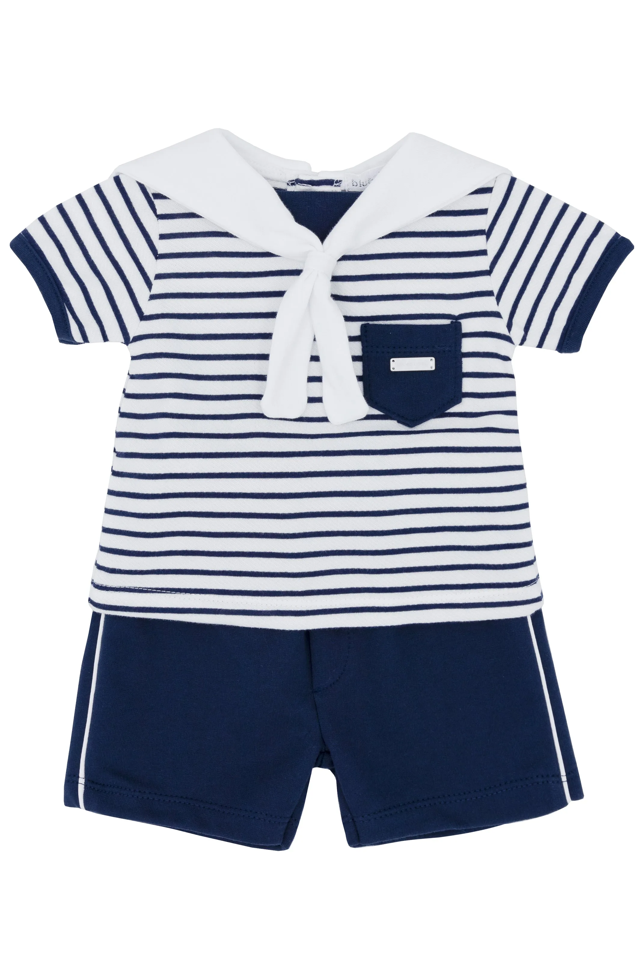 "Hawkins" Navy Striped Sailor Top & Shorts