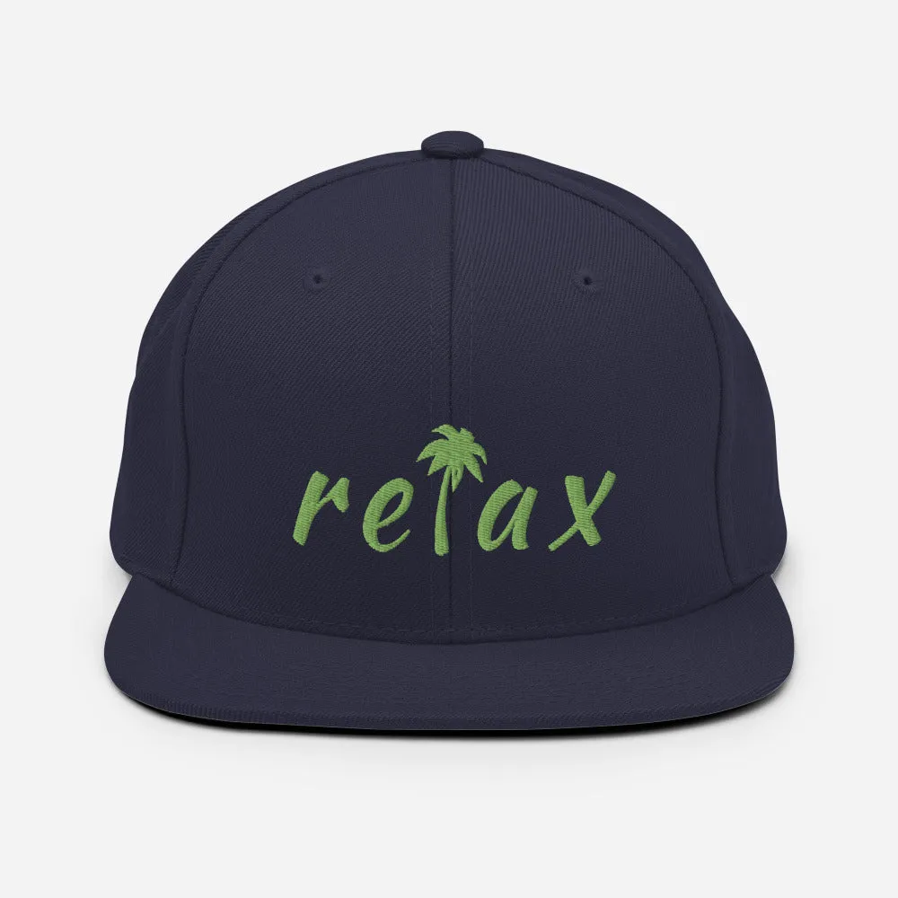 "Relax" Palm Tree Tropical Vibe Snapback Hat