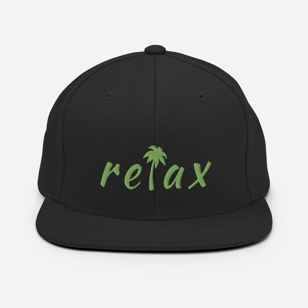 "Relax" Palm Tree Tropical Vibe Snapback Hat