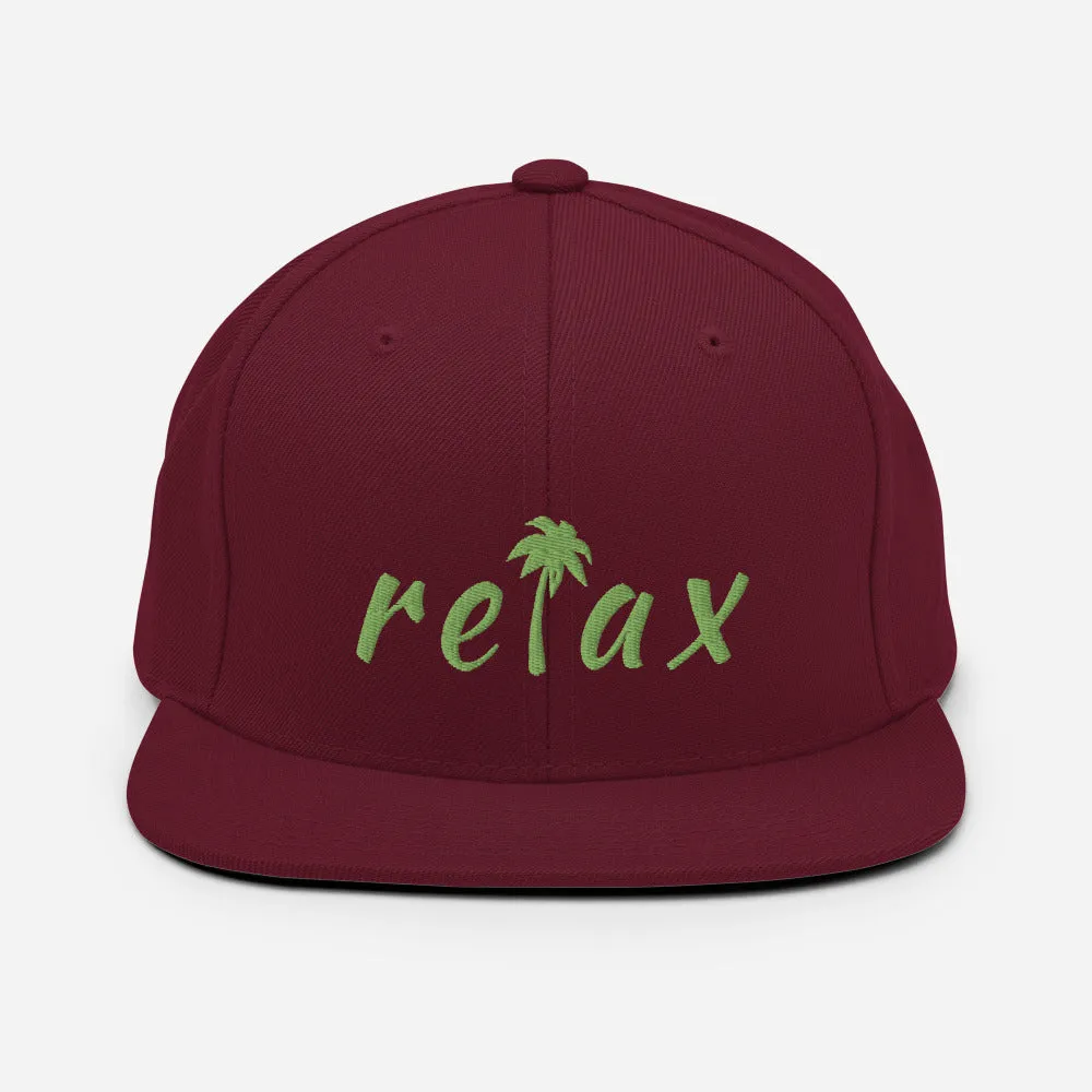 "Relax" Palm Tree Tropical Vibe Snapback Hat