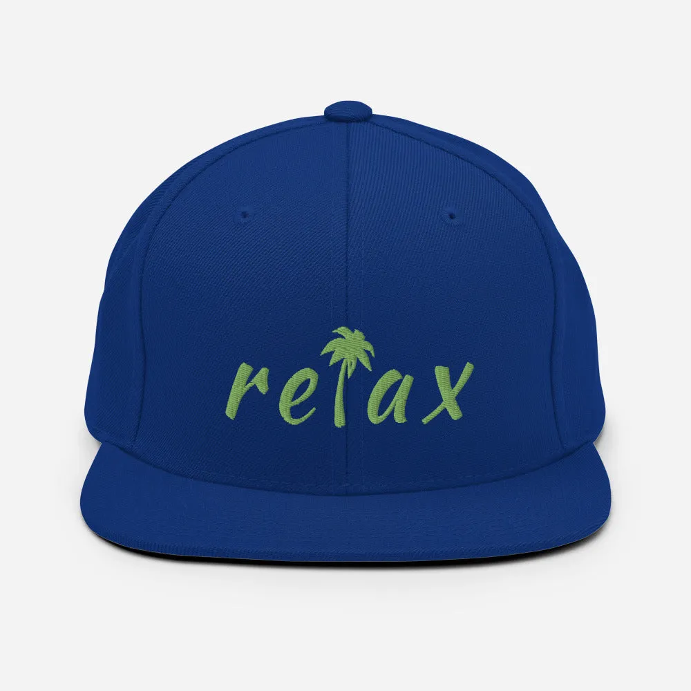 "Relax" Palm Tree Tropical Vibe Snapback Hat