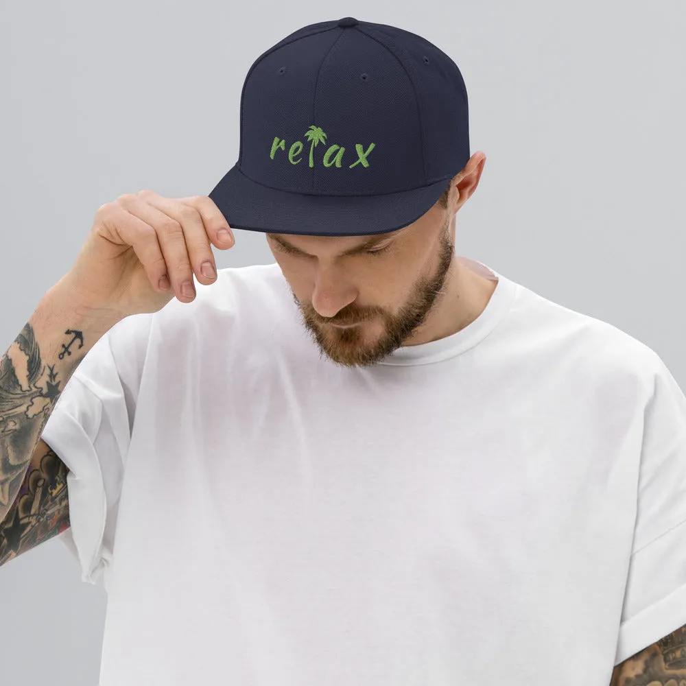 "Relax" Palm Tree Tropical Vibe Snapback Hat