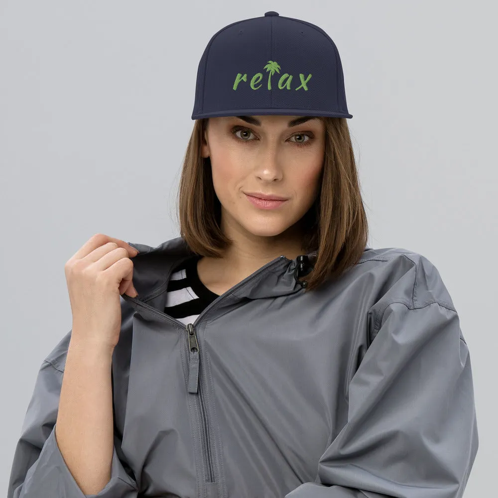 "Relax" Palm Tree Tropical Vibe Snapback Hat