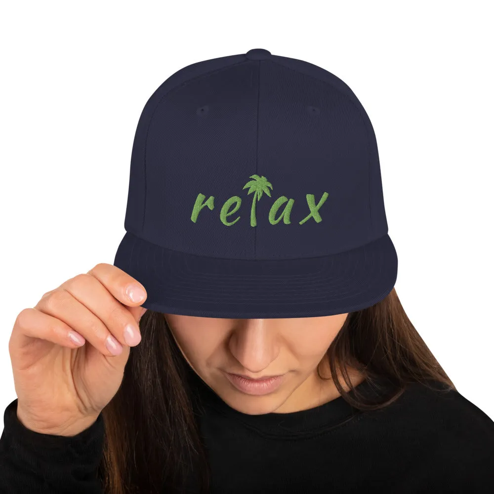 "Relax" Palm Tree Tropical Vibe Snapback Hat