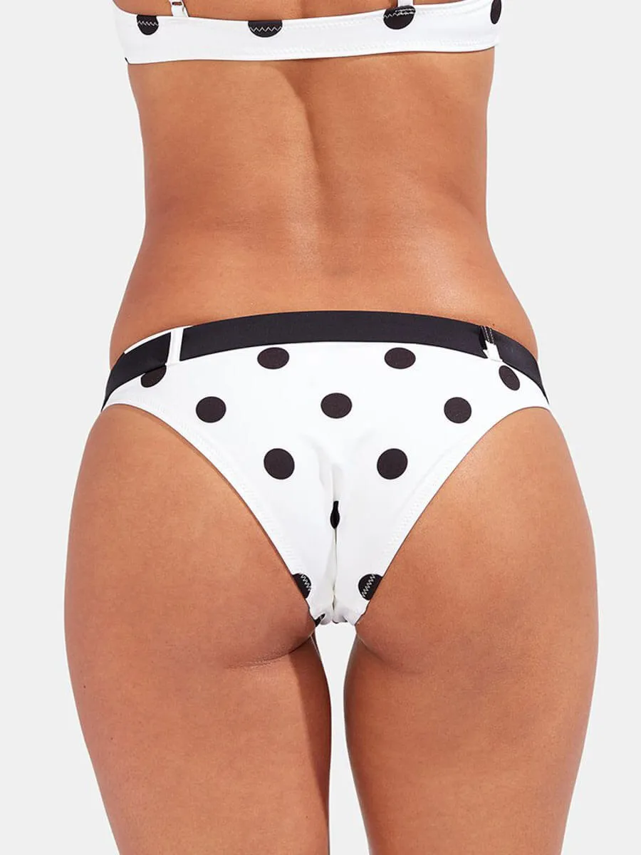 Rachel Belted Bottom Cream/Black Dot