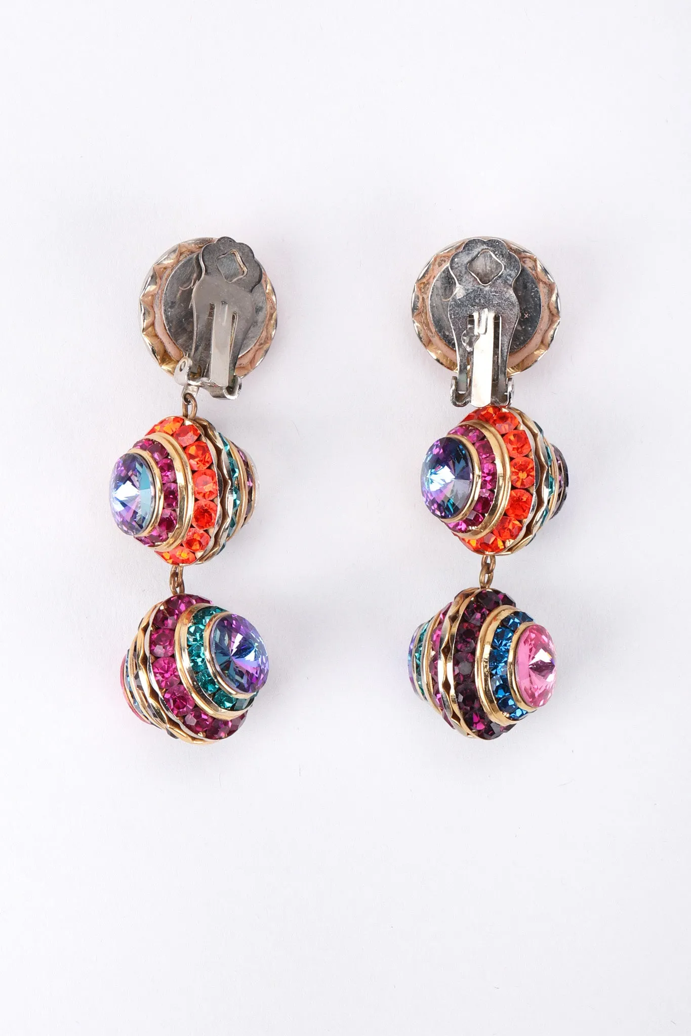 Rainbow Disco Ball Drop Earrings
