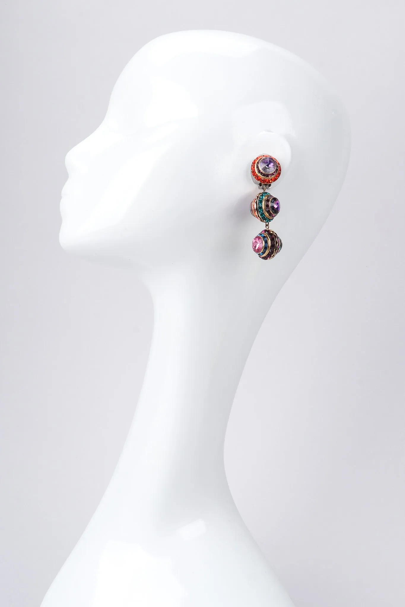 Rainbow Disco Ball Drop Earrings