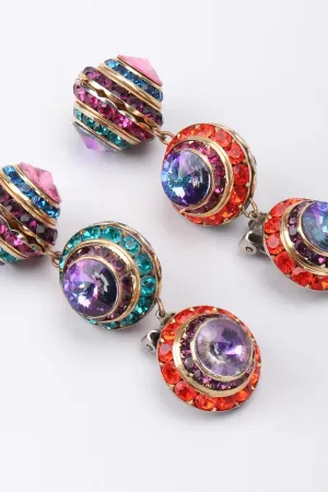 Rainbow Disco Ball Drop Earrings