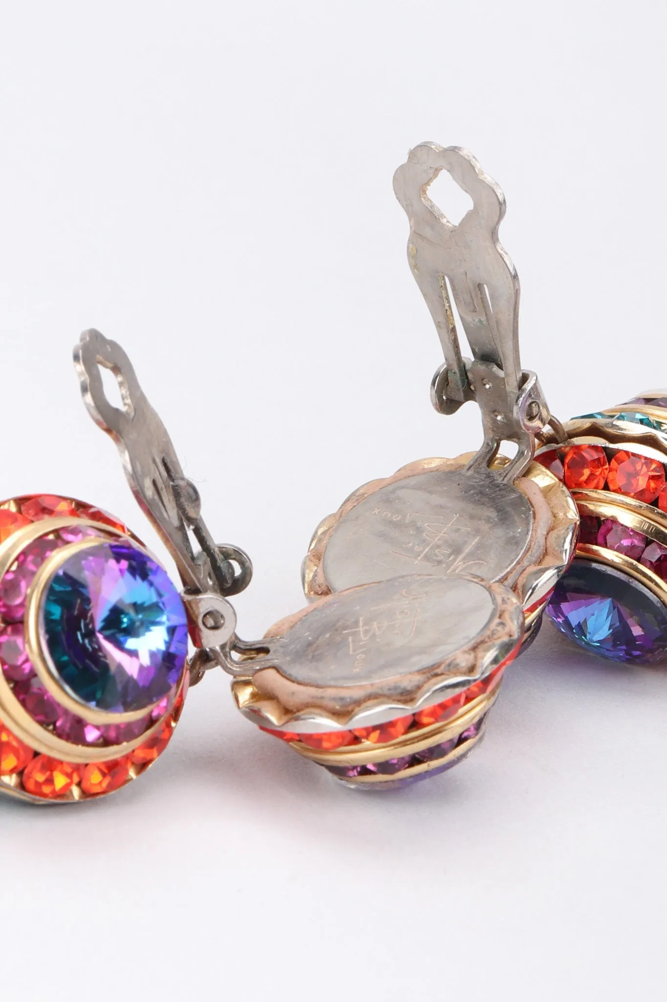 Rainbow Disco Ball Drop Earrings