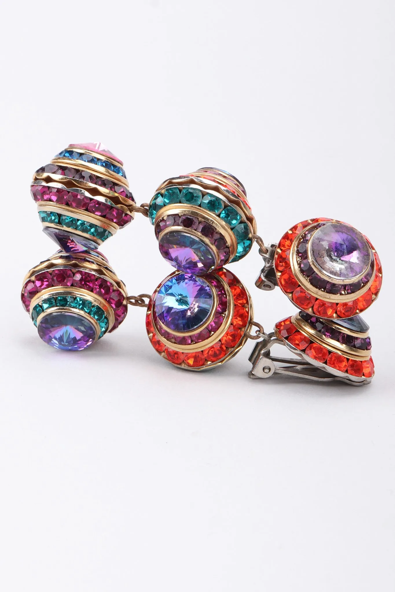 Rainbow Disco Ball Drop Earrings