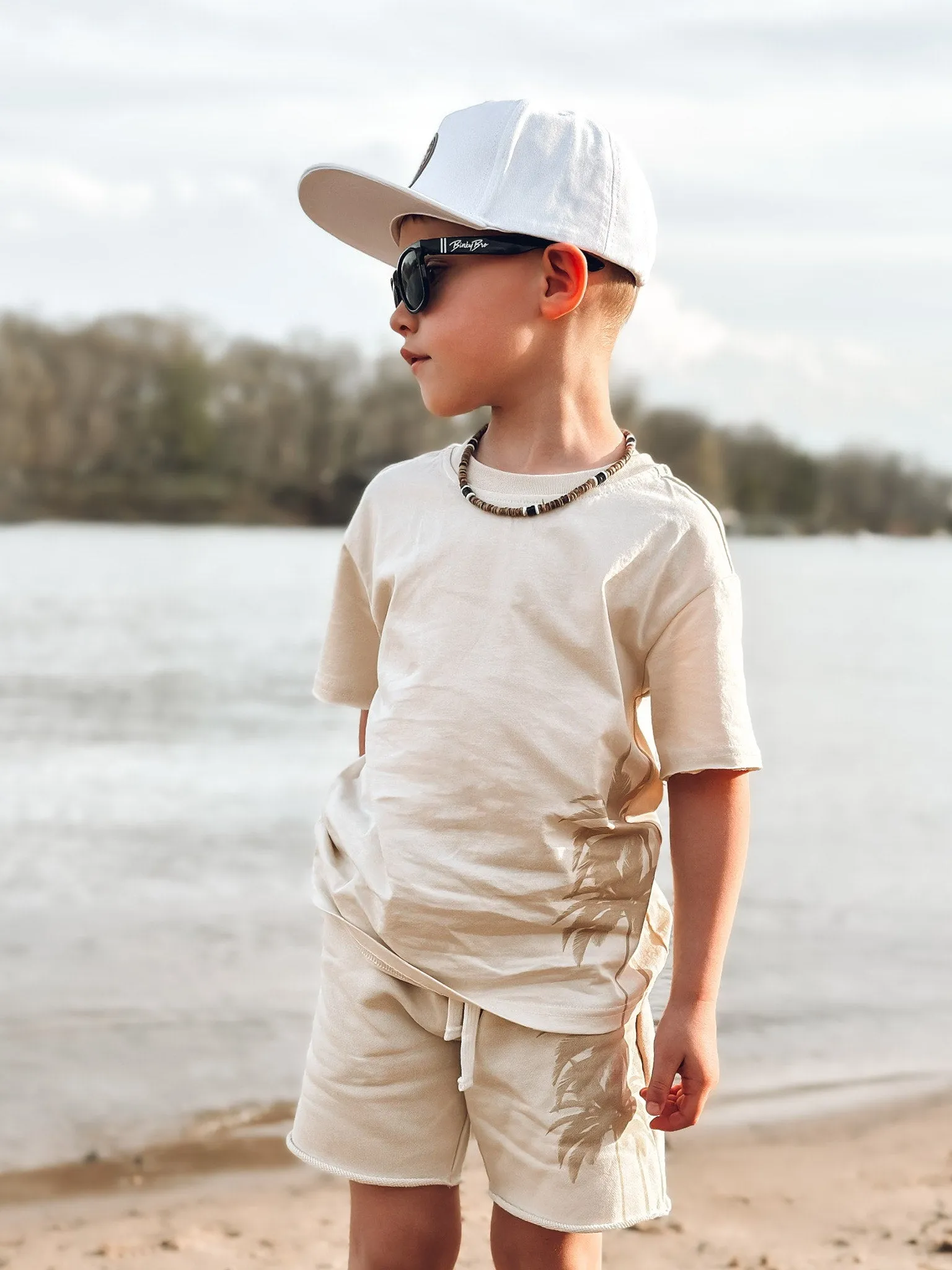 Resort Palm Sweatshort - Cream