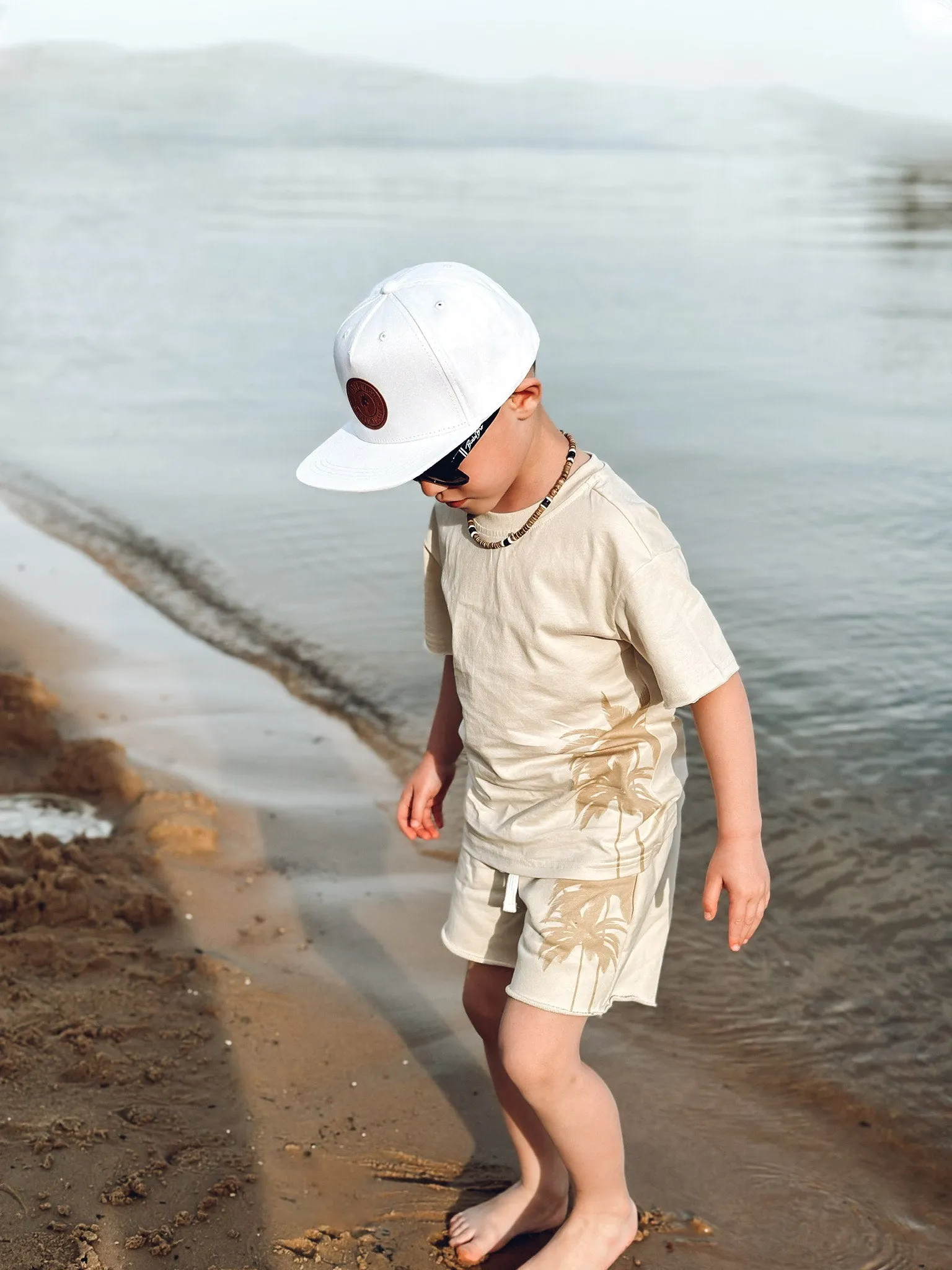Resort Palm Sweatshort - Cream