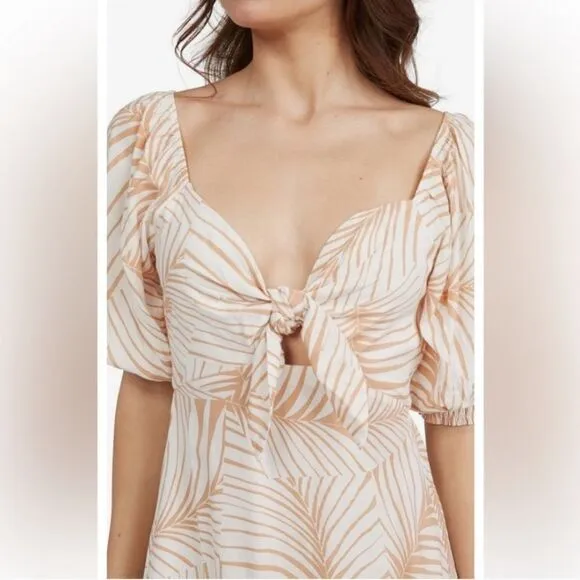 ROXY Evening Delight Palm Midi Dress Size Large
