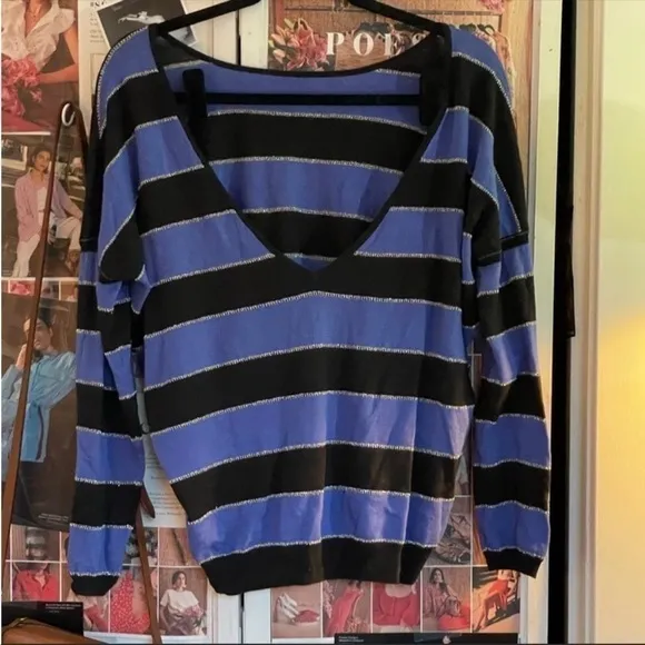 Sandro Off the Shoulder Striped Sweater Size 1