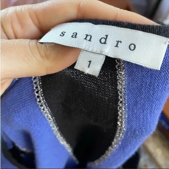 Sandro Off the Shoulder Striped Sweater Size 1
