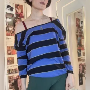 Sandro Off the Shoulder Striped Sweater Size 1