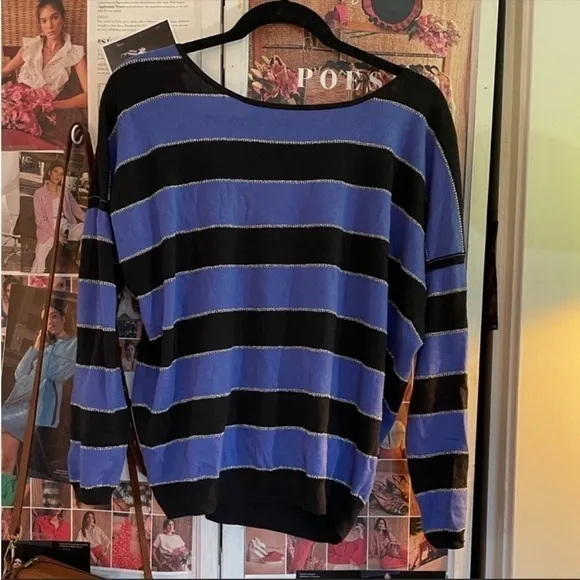 Sandro Off the Shoulder Striped Sweater Size 1