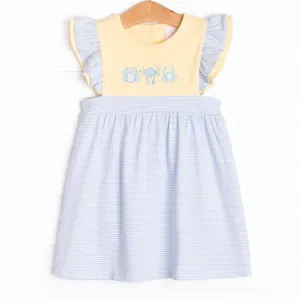 Sandy Shores Applique Dress, Blue