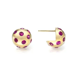 Sapphire Polka Dot Ball Earrings