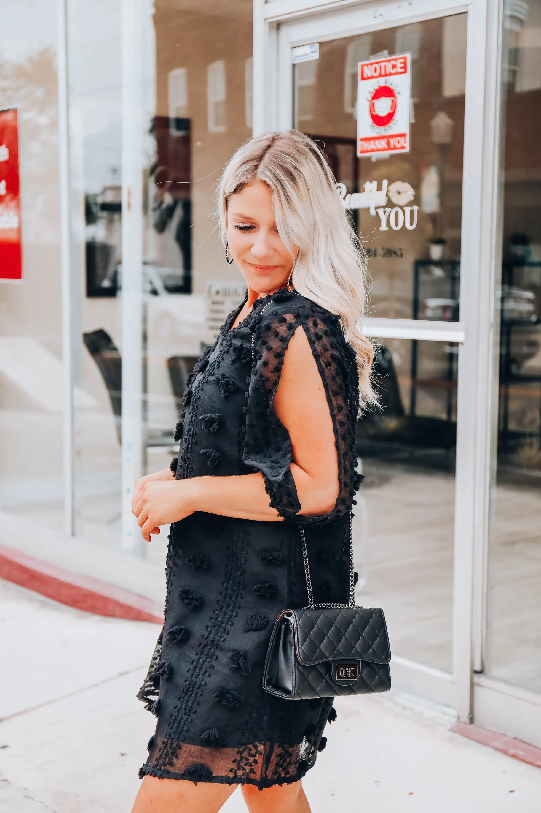 Scarlet Swiss Dot Dress- Black S-3X