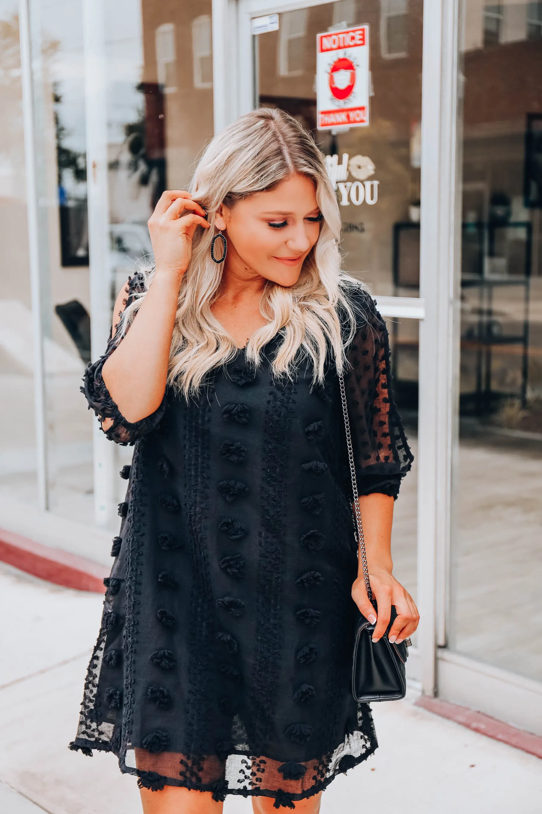 Scarlet Swiss Dot Dress- Black S-3X