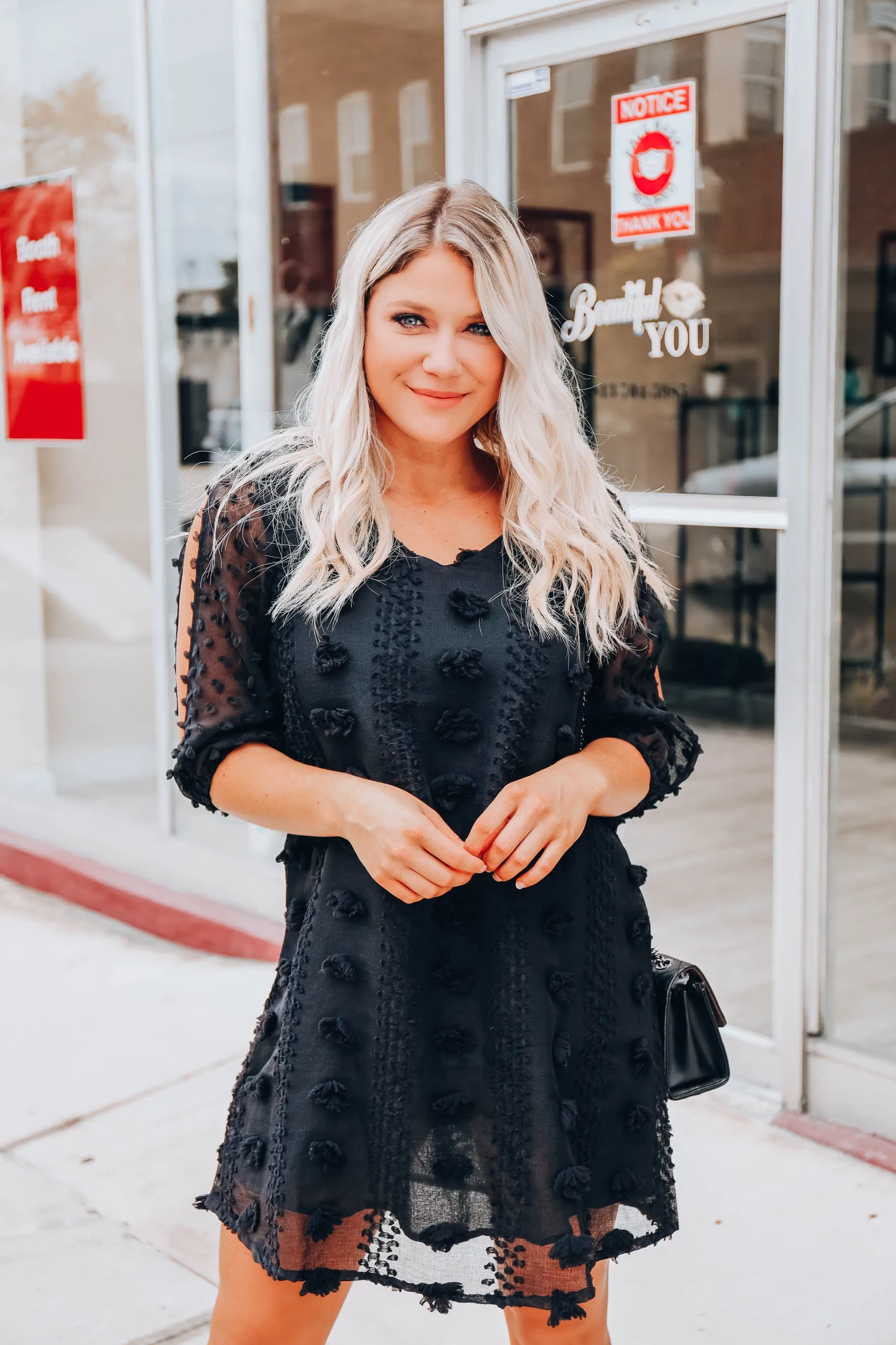 Scarlet Swiss Dot Dress- Black S-3X