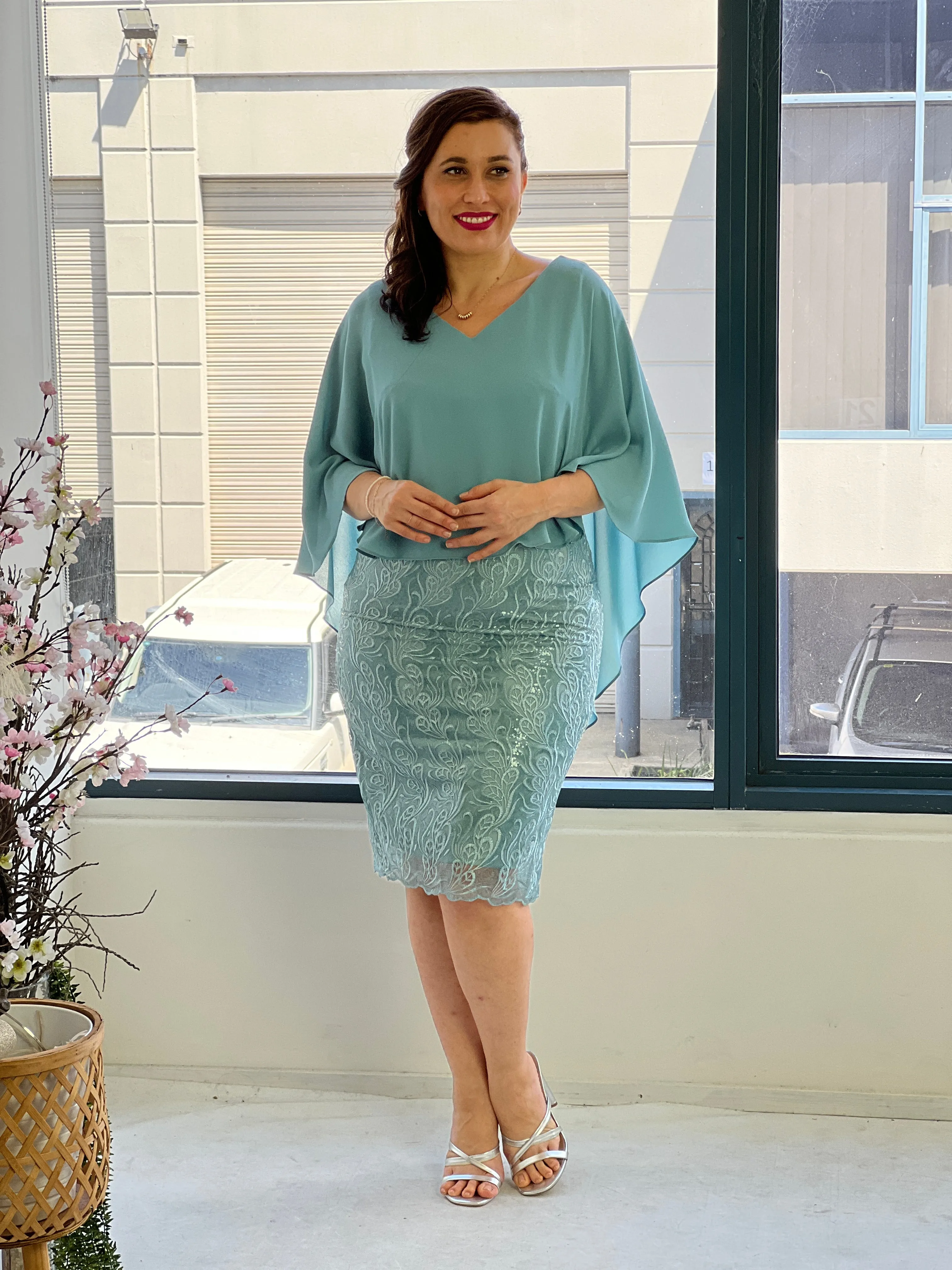 Scarlett Mint Sequin Evening Dress