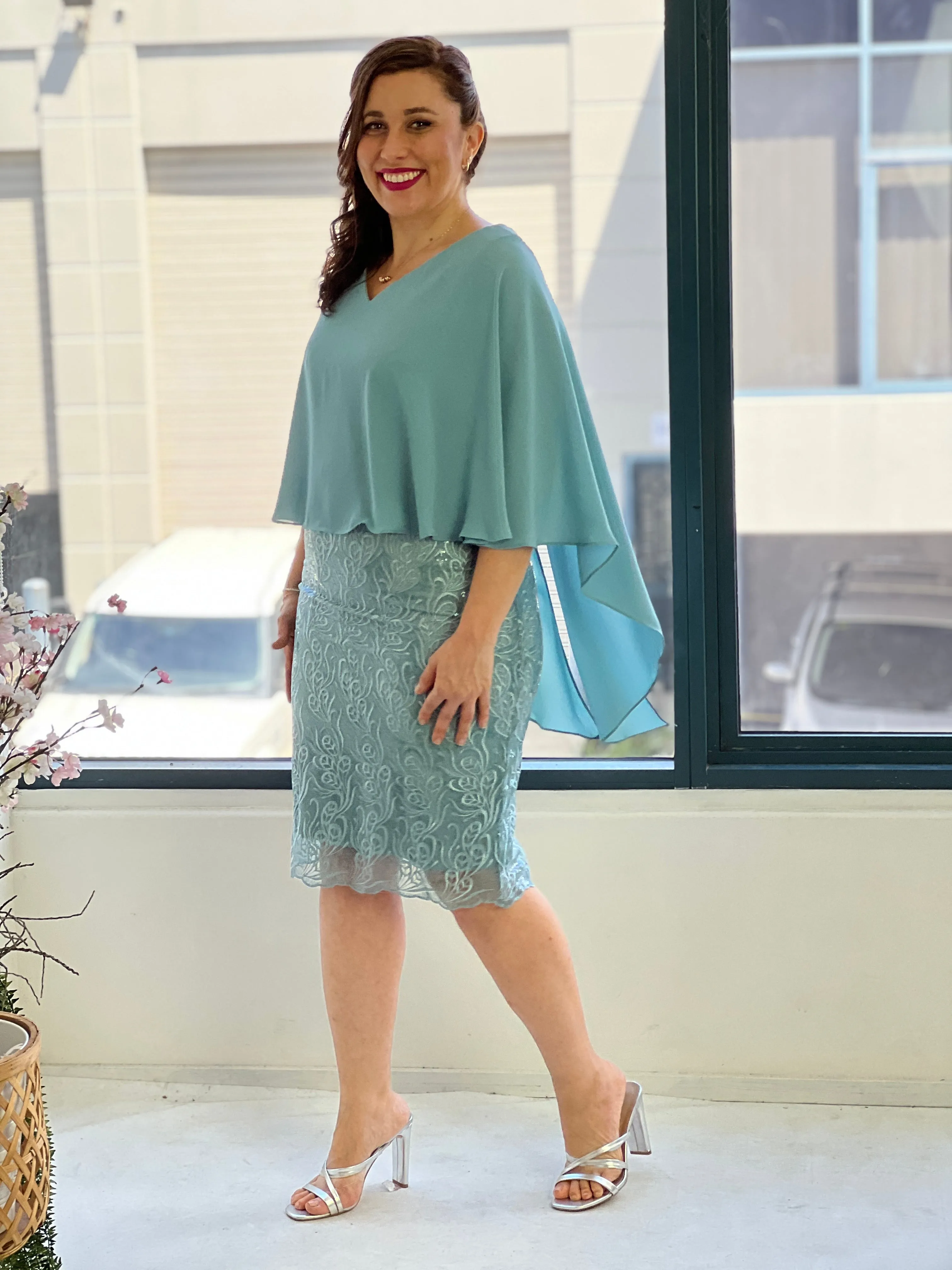 Scarlett Mint Sequin Evening Dress