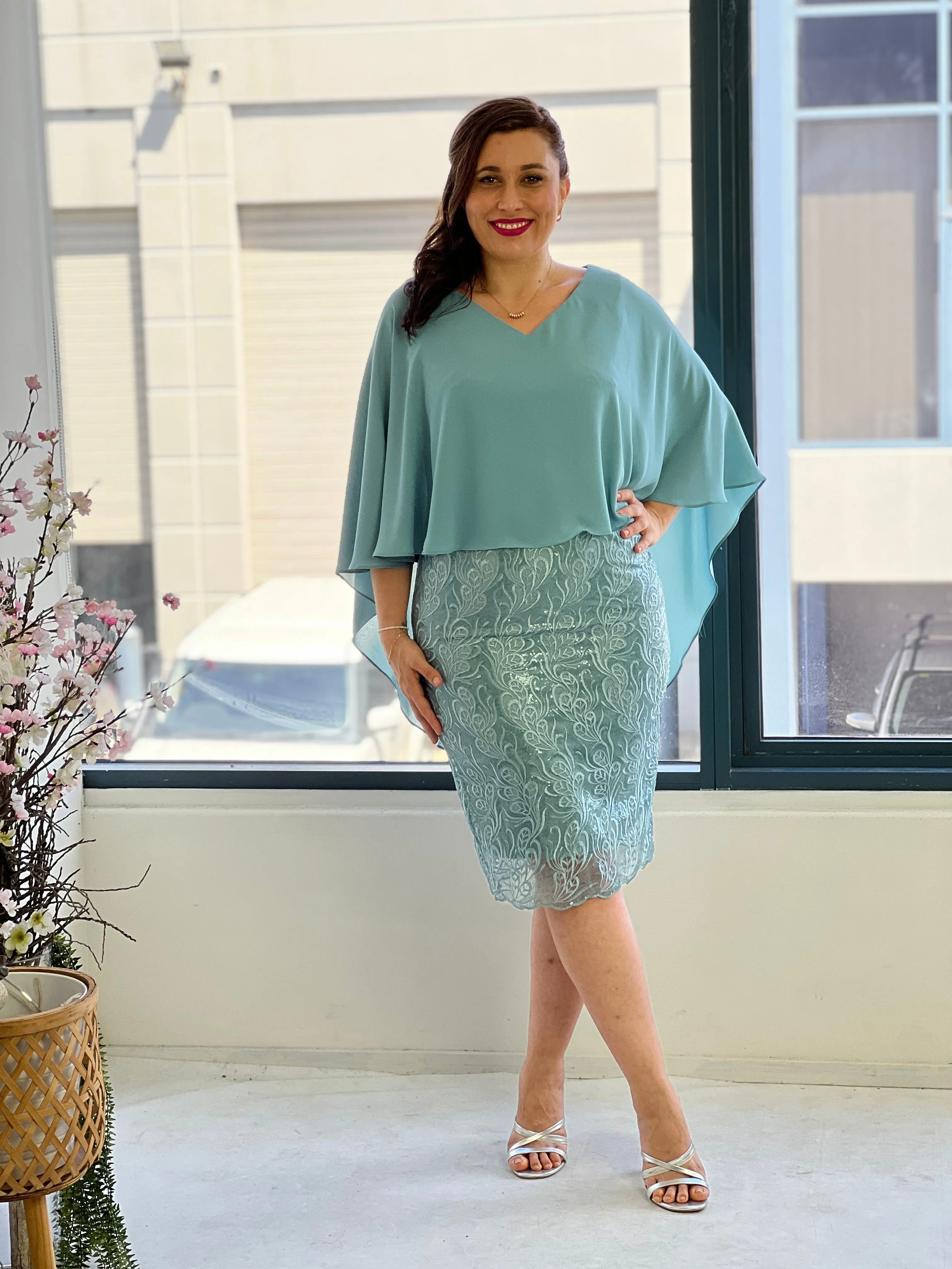 Scarlett Mint Sequin Evening Dress