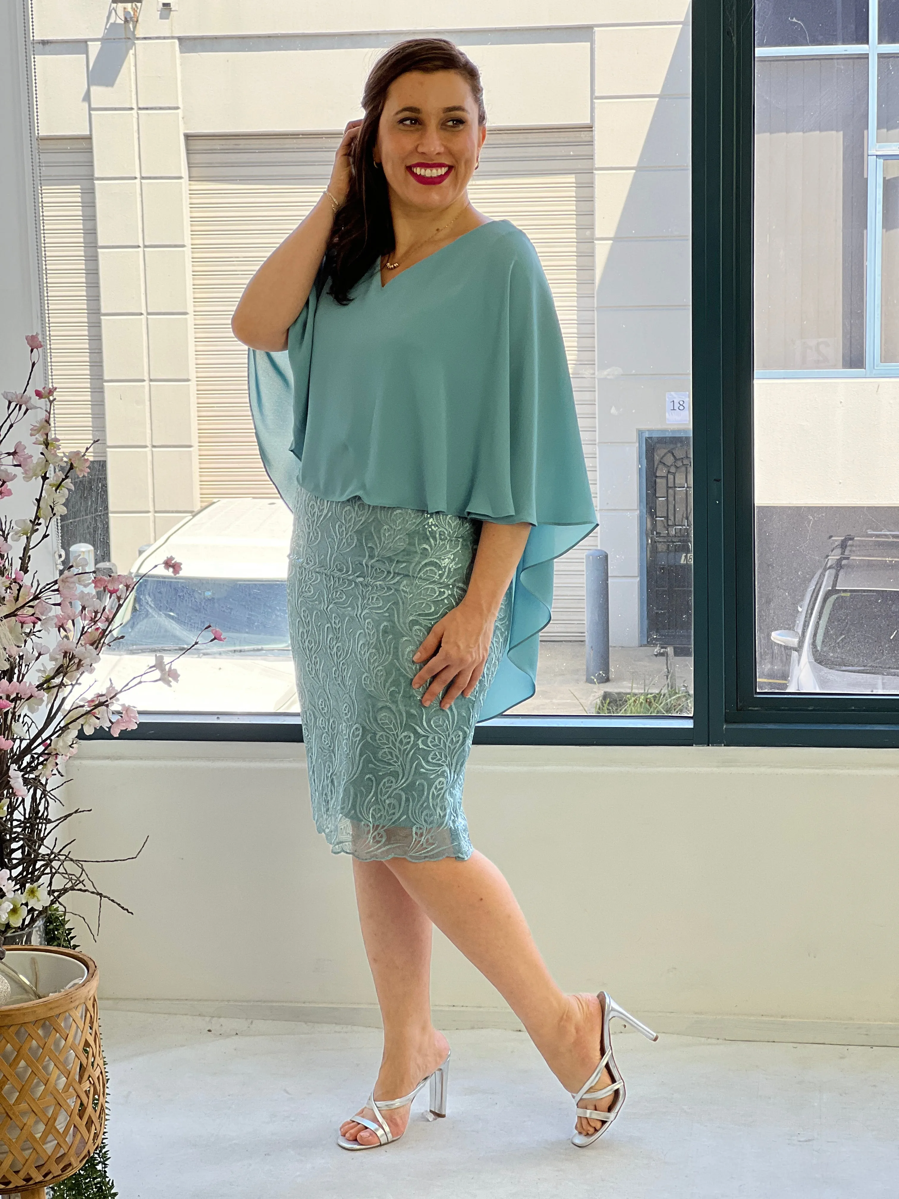 Scarlett Mint Sequin Evening Dress
