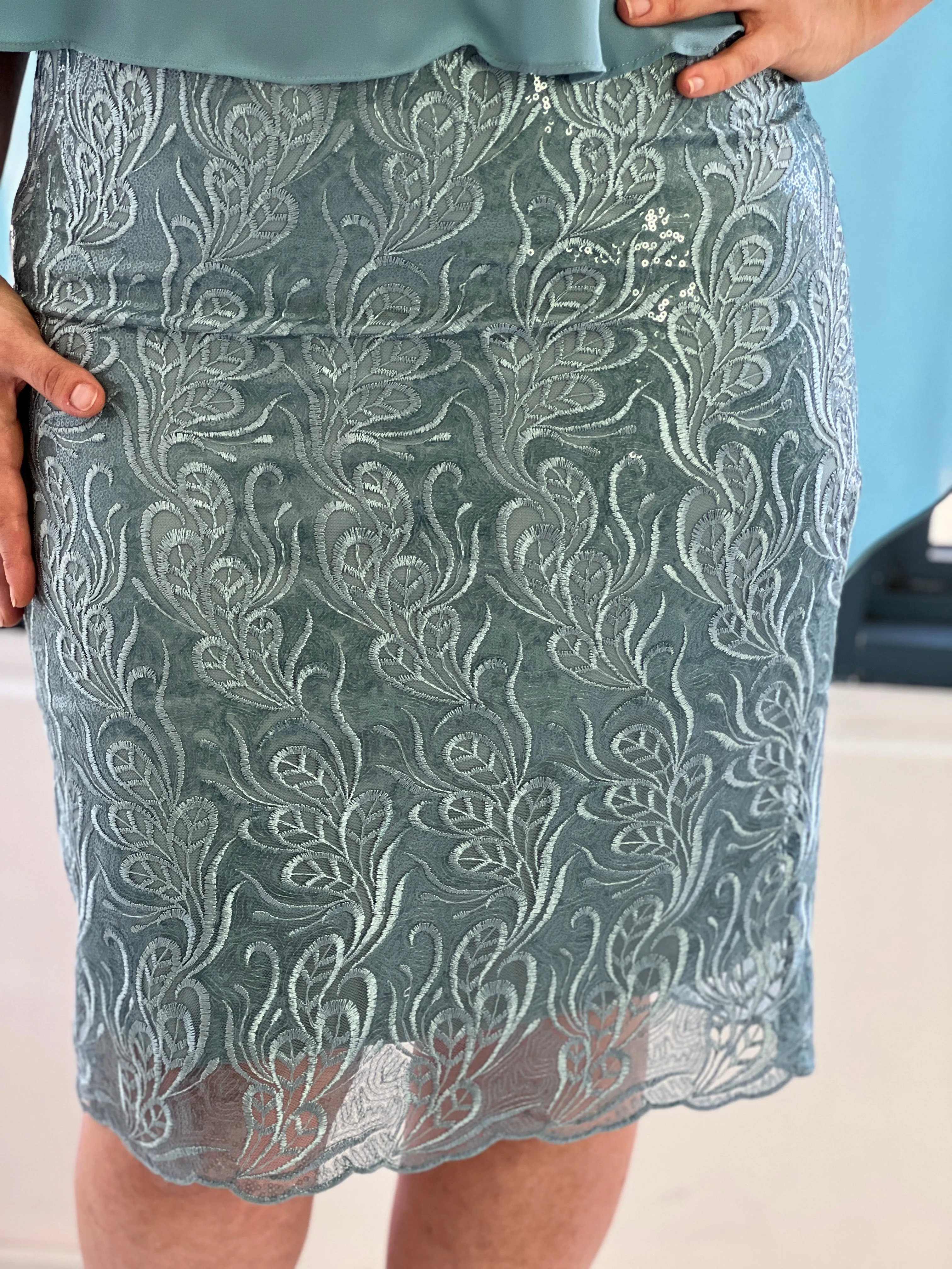 Scarlett Mint Sequin Evening Dress