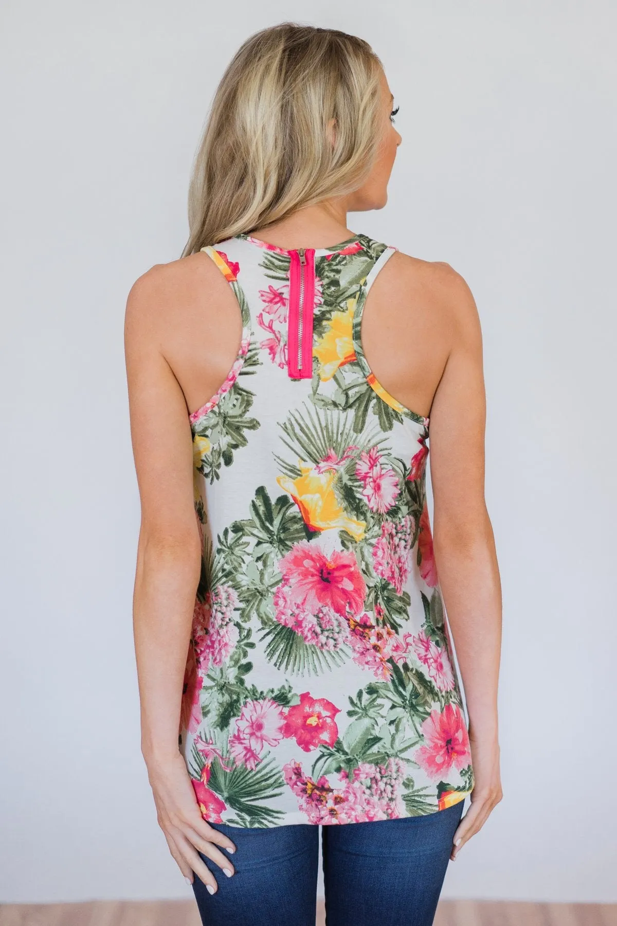 Secrets of Nature Tropical Floral Tank Top