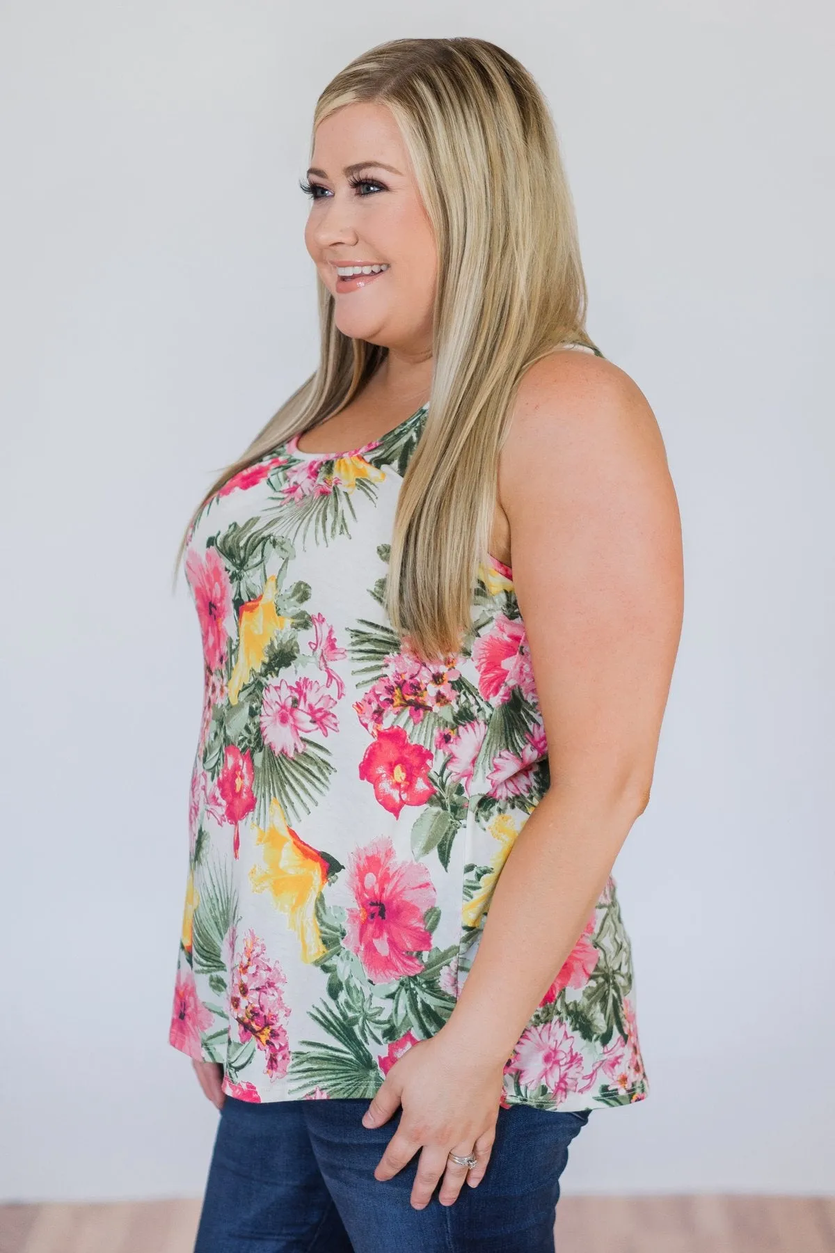 Secrets of Nature Tropical Floral Tank Top