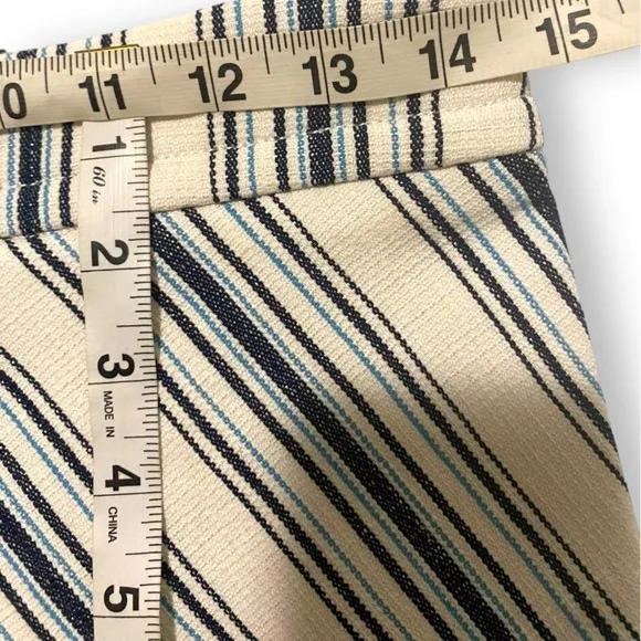 See By Chloe Womens Chevron Striped Mini Skirt Cotton Linen Mix