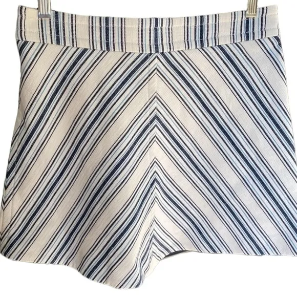 See By Chloe Womens Chevron Striped Mini Skirt Cotton Linen Mix