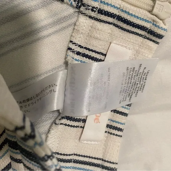 See By Chloe Womens Chevron Striped Mini Skirt Cotton Linen Mix