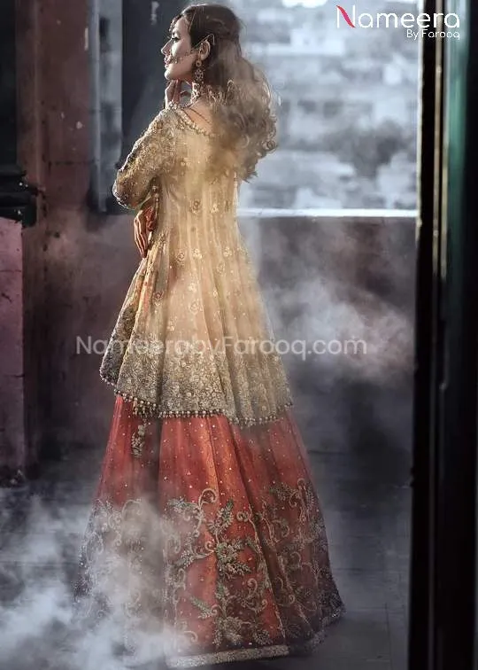 Short Frock and Lehenga Bridal Dress Pakistani #BS53