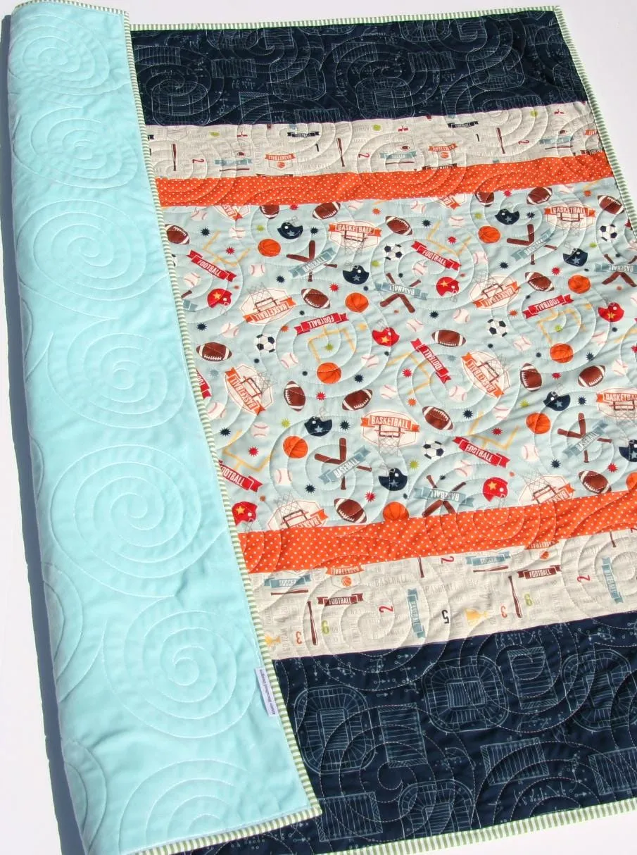 Simply Striped Quilt Pattern, Modern Strip Baby Toddler Size, Quilting Sewing Fast Easy Simple Beginner, Large Fabrics Scale, Fun Quick
