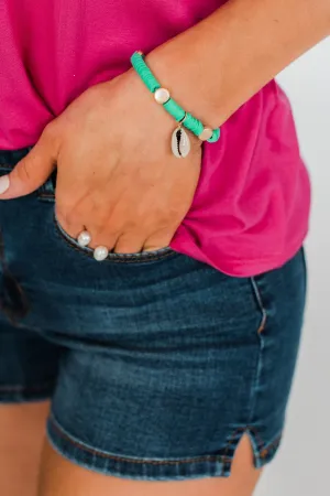 Single Seashell Bracelet- Turquoise
