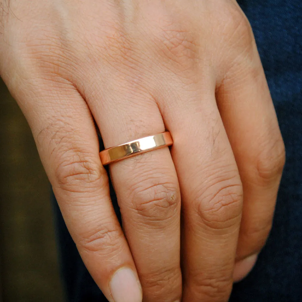 Solid Gold 3.5 mm Mens Wedding Band