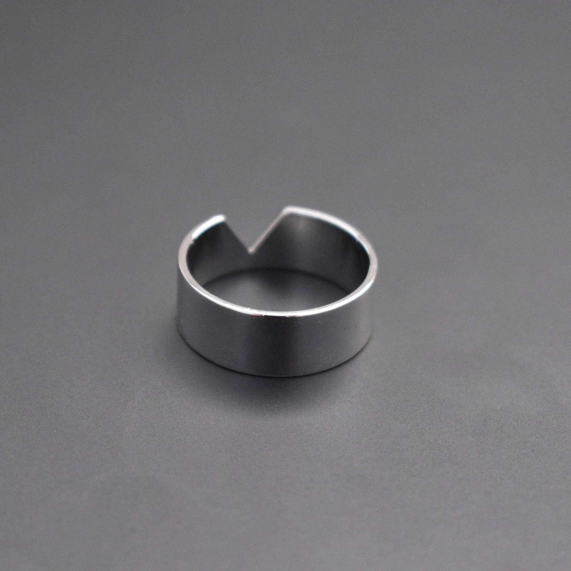 Solid Gold Broad Wedding Band For Him, Mens Wedding Ring, 8 mm Gold Band with V Cut for Matching Set