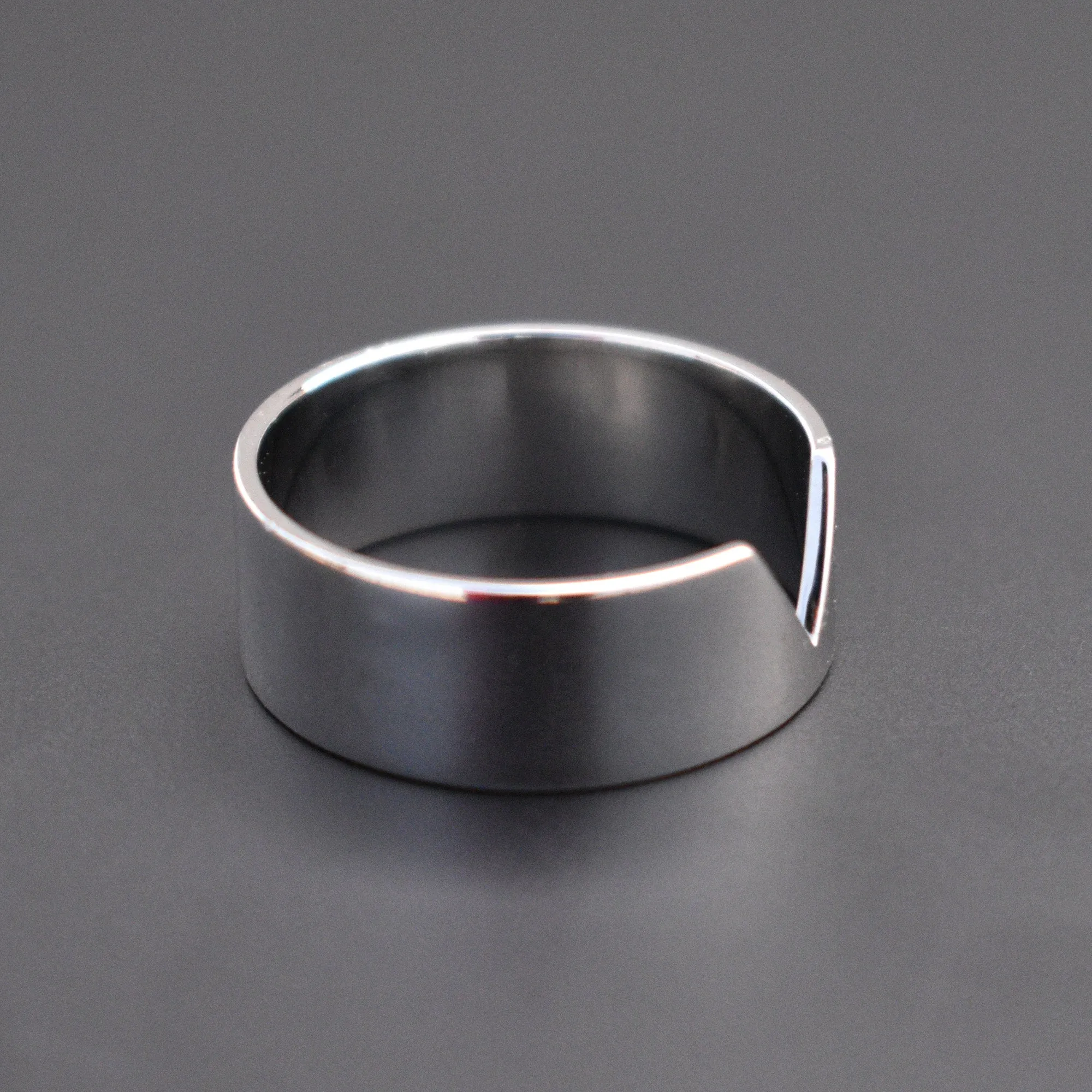 Solid Gold Broad Wedding Band For Him, Mens Wedding Ring, 8 mm Gold Band with V Cut for Matching Set